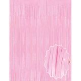 Soft Pembe Püsküllü Kapı Perdesi - Parti, Baby Shower, Cinsiyet Partisi 1X2 M (5224)