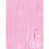 Soft Pembe Püsküllü Kapı Perdesi - Parti, Baby Shower, Cinsiyet Partisi 1x2 m MKTB-E218-P