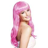 Soft Pembe Uzun Parti Peruğu - Sentetik Takma Saç Kostüm Aksesuarı (60 Cm)