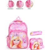 Soft Princess Barbie Okul Çantası + Beslenme + Kalemlik + Barbie Kız Çantası