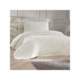 Soft RubyYatak Örtüsü Seti Jakarlı Şönil Kumaş 180x240 Krem, Cappuccino, Gri, Füme Tek Kişilik (Krem)