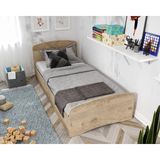 Soft Tek Kişilik Mdf Karyola - 90 cm x 190 cm Yataklarla Uyumlu - Meşe - RENK
