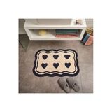 Soft Tufting Herz Banyo Paspası - Ekru - 60X90 Cm