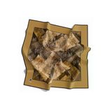 Soft Twill Bordürlü Karalama Desenli Gold Renkli 90X90 Eşarp (İpek İçermez) Kenar Dikiş Şekli El Dikişli