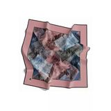 Soft Twill Bordürlü Karalama Desenli Pudra Renkli 90X90 Eşarp (İpek İçermez) Kenar Dikiş Şekli El Dikişli