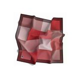 Soft Twill Geometrik Desenli Bordo Renkli 90X90 Eşarp (İpek İçermez) Kenar Dikiş Şekli El Dikişli