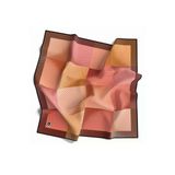 Soft Twill Geometrik Desenli Turuncu Renkli 90X90 Eşarp (İpek İçermez) Kenar Dikiş Şekli El Dikişli