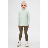 Soft Yeşil Basic Kışlık Tam Balıkçı Yaka Uzun Kollu Kız Çocuk Tişört - Soft Yeşili - 10 Yaş