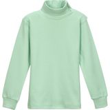 Soft Yeşil Basic Kız Çocuk Çıtçıtlı Tam Balıkçı Yaka Şardonlu Kışlık Uzun Kollu Tişört - 1 Yaş