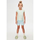 Soft Yeşil Basic Kız Çocuk Sıfır Yaka Karpuz Kol Tişört - 7 Yaş