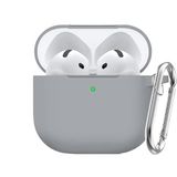 Soft Yumuşak Lansman Esnek Silikon Airpods 3 ile uyumlu İçi Kadife Kulaklık Kılıfı ve Karabina Anahtarlık (Gri, Airpods 3)