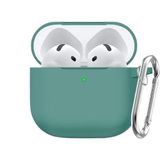 Soft Yumuşak Lansman Esnek Silikon Airpods 3 ile uyumlu İçi Kadife Kulaklık Kılıfı ve Karabina Anahtarlık (Koyu Yeşil, Airpods 3)