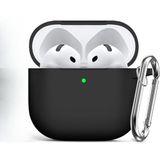 Soft Yumuşak Lansman Esnek Silikon Airpods 3 ile uyumlu İçi Kadife Kulaklık Kılıfı ve Karabina Anahtarlık (Siyah, Airpods 3)