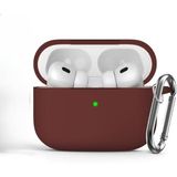 Soft Yumuşak Lansman Esnek Silikon Airpods Pro 2 ile uyumlu İçi Kadife Kulaklık Kılıfı ve Karabina Anahtarlık (Bordo, Airpods Pro 2)