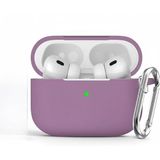 Soft Yumuşak Lansman Esnek Silikon Airpods Pro 2 ile uyumlu İçi Kadife Kulaklık Kılıfı ve Karabina Anahtarlık (Mor, Airpods Pro 2)