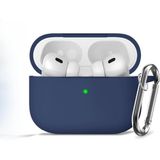 Soft Yumuşak Lansman Esnek Silikon Airpods Pro 3 ile uyumlu İçi Kadife Kulaklık Kılıfı ve Karabina Anahtarlık (Lacivert, Airpods Pro 3)