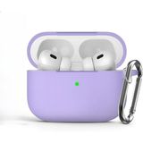 Soft Yumuşak Lansman Esnek Silikon Airpods Pro 3 ile uyumlu İçi Kadife Kulaklık Kılıfı ve Karabina Anahtarlık (Lila, Airpods Pro 3)
