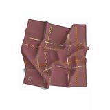 Soft Zincir Desenli Gül Kurusu Renkli 90X90 Eşarp (İpek İçermez) Kenar Dikiş Şekli El Dikişli