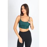Softandbasic Crop Fit Sütlü Kahverengi Askılı Spor Bra - Yeşil - M