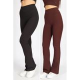 soft&basic Kadın 2'li Kaşkorse Raporlu Toparlayıcı İspanyol Paça Tayt Pantalon SB-0020