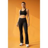 soft&basic Kadın Siyah İspanyol Paça Flare Tayt Pantalon SB-0008