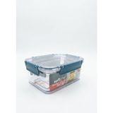 Softchef 3'lü Sızdırmaz Saklama Kabı Seti - 375 ml / 800 ml / 1700 ml Dikdörtgen Kilitli Erzak ve Erzak Kutusu, BPA Free Şeffaf Buzdolabı İçi Düzenleyici Organizer (LACİVERT)