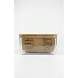 Softchef Ahşap Kapaklı Dikdörtgen Erzak Saklama Kabı Plastik 1000 Ml - Silikon Contalı Vakumlu Bakliyat Ve Gıda Saklama Kutusu (10,5X16x9 Cm)
