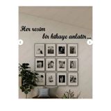 softclass Her Resim Bir Hikaye Anlatır Duvar yazısı Ve 6 Adet Fotoğraf Çerçevesi dekorasyon seti Salon Süsü