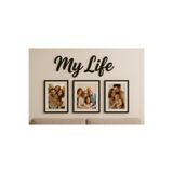 softclass MY LIFE Duvar Yazısı Ve 3 Adet Çerçeve Salon/Ofis EV Duvar Dekoru