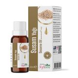 Softem Susam Yağı 20 Ml | Soğuk Pres Doğal Bitkisel Cilt ve Saç Bakım Yağı | E ve B Vitaminleri, Koenzim Q10, Güneşe Karşı Cilt Koruması, Nemlendirici ve Besleyici Etki, Dirsek ve Topuk Bakımına Uygun