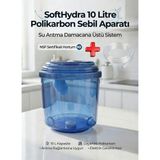 SoftHydra 10 Litre Sebil Üstü Arıtma Aparatı - Şeffaf Mavi Polikarbon Tank - 5m NSF Hortum ve Şamandıra Dahil