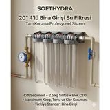 Softhydra 20 Inç Su Filtresi Bina Girişi Ana Hat Kireç Önleyici Su Arıtma Sistemi - 4 | Dörtlü Filtre Sistemi