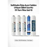Softhydra Ihlas Aura Cebilon Unique Dijital Uyumlu 5'li Filtre Seti - Membran + Post Karbon