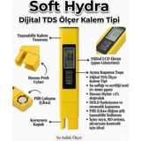 SoftHydra SH-TDS-01 Dijital TDS Ölçer - Otomatik Sıcaklık Dengelemeli Su Sertlik ve Saflık Test Cihazı - Arıtma Filtre Takip Sistemi - PPM Metre ve Kalem Tipi Su Analiz Seti - Sarı - Siyah