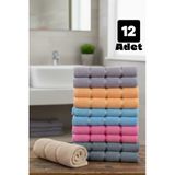 Softiva Pamuklu El Yüz Havlusu Seti 12’Li Yumuşak Emici Banyo Mutfak Spor Ve Otel | 50X90cm
