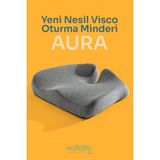 Softlife AURA Yeni Nesil Visco Coccyx Oturma Minderi Ortopedik Kuyruk Sokumu Visco Minder 47x41x12 Cm VCM01 - 47 x 45 cm - Gri