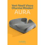 Softlife AURA Yeni Nesil Visco Coccyx Oturma Minderi Ortopedik Kuyruk Sokumu Visco Minder 47x41x12 Cm VCM01