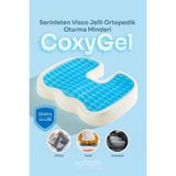 Softlife CoxyGel Serinleten Visco Oturma Minderi Jelli Ortopedik Coccyx Kuyruk Sokumu Minderi 45x34x7cm - 45 x 35 cm - Gri