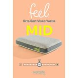 Softlife Feel Mid Visko Yastık - Orta Sert Visco Ortopedik Yastık 60x40x12cm - 60 x 40 cm - Gri
