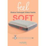 Softlife Feel Soft Visko Yastık - Ekstra Yumuşak Visco Ortopedik Yastık 60x40x12cm - 60 x 40 cm - Gri