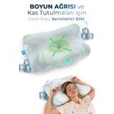 Softlife NOVA ICE Serinletici Kılıflı Visco Soğuk Yastık Ortopedik Boyun Destekli Memory Foam Ergonomik Yastık 62x42x13/10cm