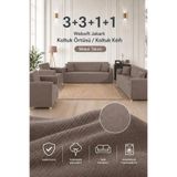 Softlife Welsoft Jakarlı 3+3+1+1 Maksi Koltuk Örtüsü Koltuk Kılıfı Takımı | Yumuşak, Kaymaz, Esnek Likralı | Sabitleme Süngerli | Yıkanabilir