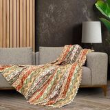 Softmicro Boho Etnik Desenli Mikrofiber Koltuk Örtüsü Ve Tv Battaniyesi, Koltuk Şalı, Kaymaz 130X180 Cm