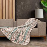 Softmicro Boho Etnik Desenli Mikrofiber Koltuk Örtüsü ve Tv Battaniyesi, Koltuk Şalı, Kaymaz Tu - 0,6 x 19 x 29 cm - Çok Renkli