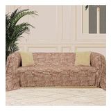 SoftMicro Gökkuşağı Desenli Boho 180x220 cm Koltuk Örtüsü Şalı, Kanepe Örtüsü, Tv Battaniyesi Kiremit Rengi