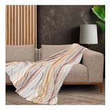 SoftMicro Missoni Zikzak Desenli 130x180 cm Koltuk Örtüsü Şal, Kanepe Örtüsü, Tv Battaniyesi Çok Renkli