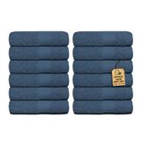 Softolle Birinci Sınıf Yıkama Bezleri 12'li Paket (33 cm x 33 cm) -%100 Penye Bükülmüş Pamuklu Yıkama Bezi - Lüks Keseler - Ultra Yumuşak Yüz Havluları - Yüz için Yüksek Emici Yıkama Bezi (Arduvaz Mavisi)