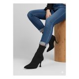 softoria shoes Kadın Siyah Streç Kumaş Topuklu Bot