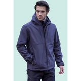 Softshell Erkek Mont Su Geçirmez Kapüşonlu Outdoor 350 Flam2 Fiyort Rüzgar Günlük - Siyah