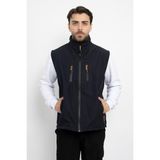 Softshell Içi Polarlı Su Geçirmez Standart Fit Yelek Rüzgar Geçirmez Tam Fermuar Kışlık Unisex - 2XL - Lacivert